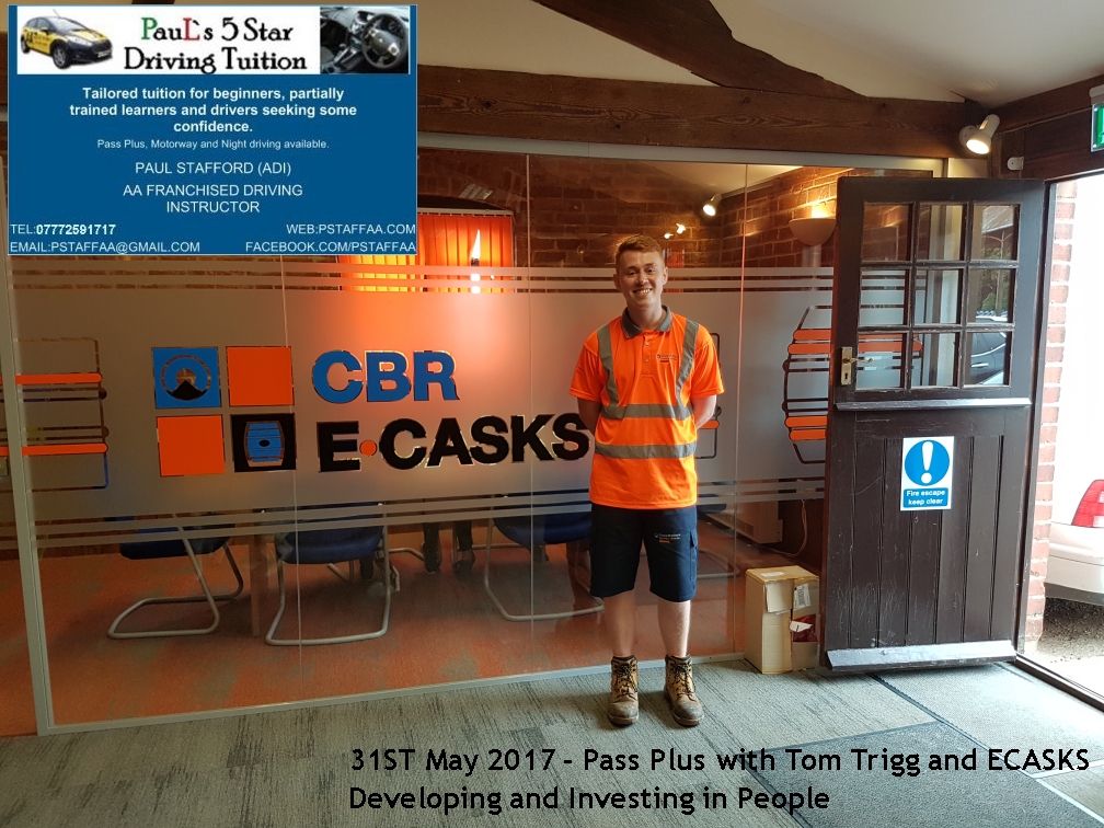 Pass plus Tom Trigg with Pauls 5 star driving tuition corporate training